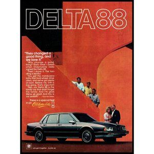 1986 Oldsmobile Delta 88 Sedan Vintage Print Ad Architecture Stairway Wall Art